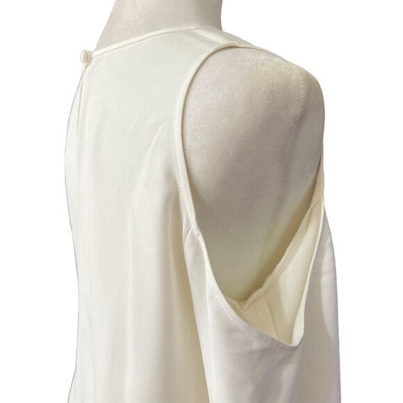 Veronica Beard White Cold-Shoulder Blouse Medium Size10 Viscose blend - Picture 11 of 11